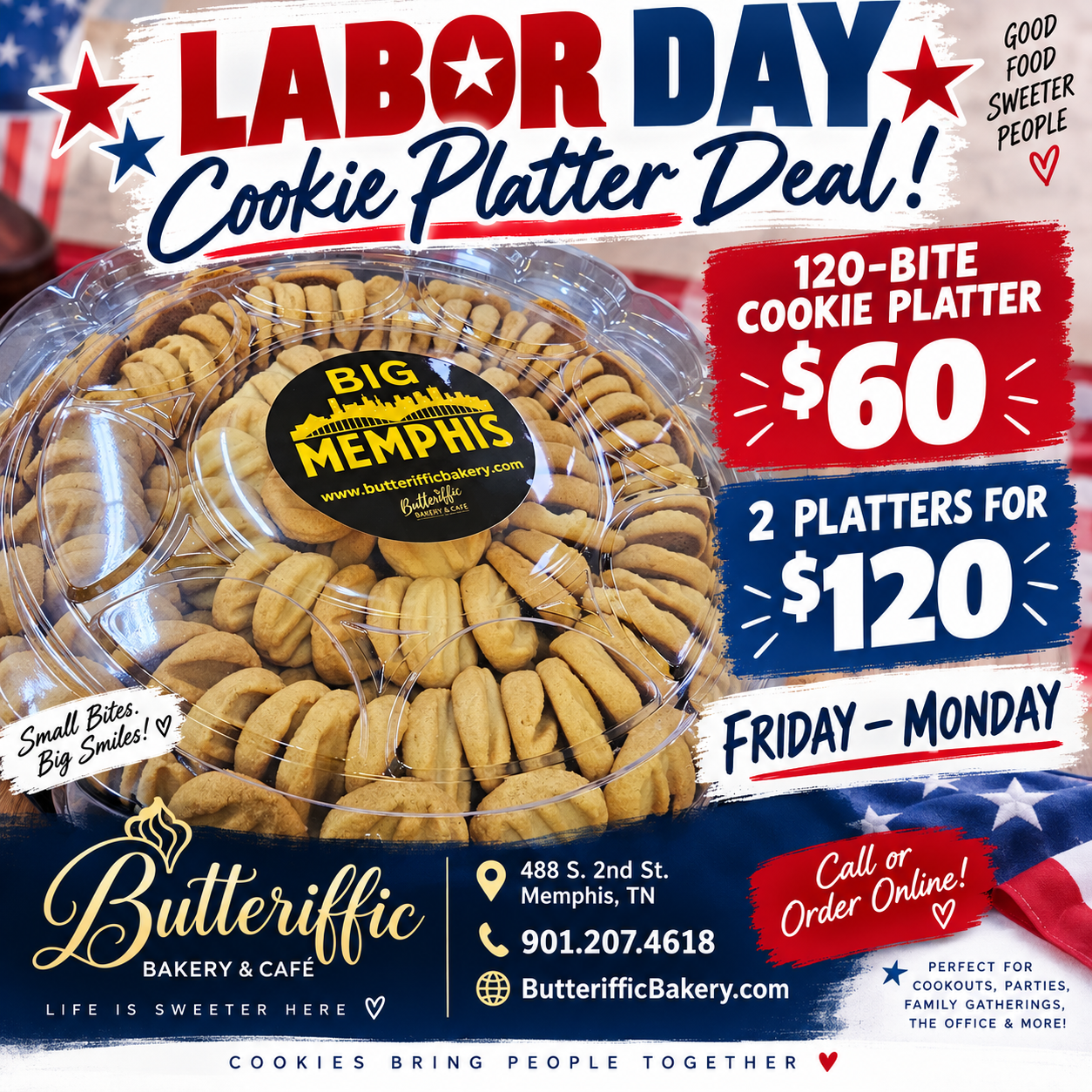 The Butteriffic 120-Bite Cookie Platter LABOR DAY Deal
